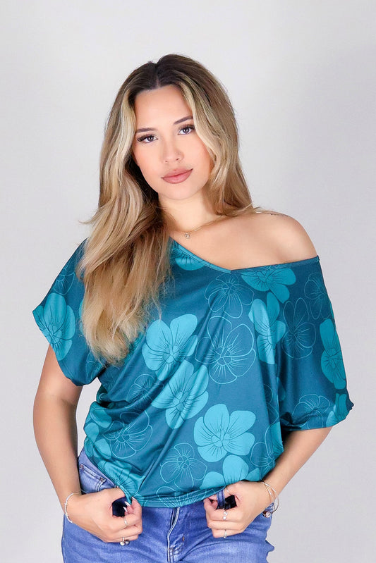 HAU FLOWER DOLMAN TOP