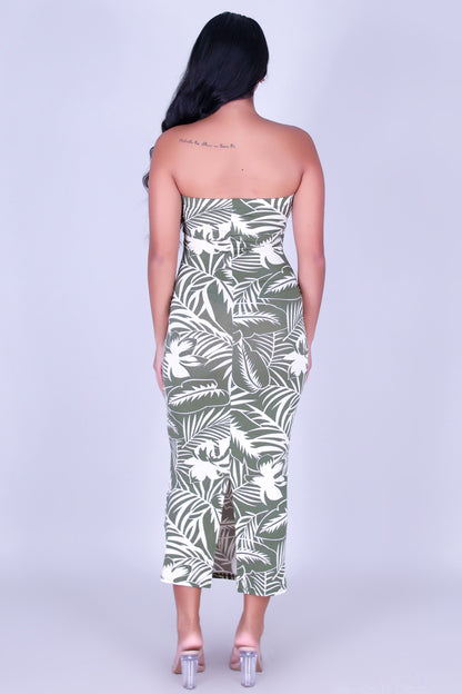 LEAF FLOW MIDI DRESS