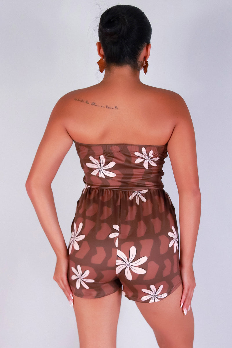 Jeans Warehouse Hawaii - PRINT CASUAL ROMPERS - TIARE SHELL TUBE ROMPER | By LUZ