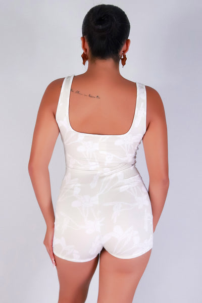 Jeans Warehouse Hawaii - PRINT CASUAL ROMPERS - PLUMERIA TREE CATSUIT ROMPER | By LUZ