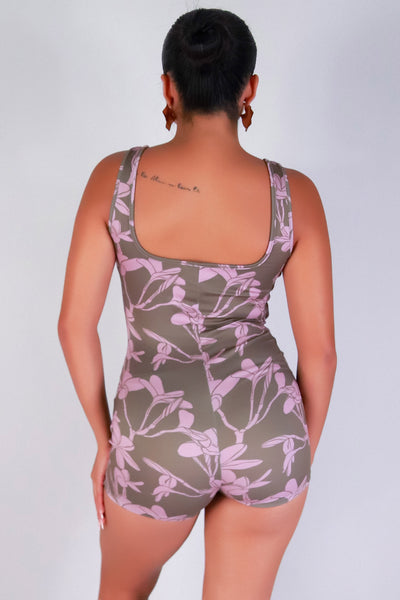 Jeans Warehouse Hawaii - PRINT CASUAL ROMPERS - PLUMERIA TREE CATSUIT ROMPER | By LUZ