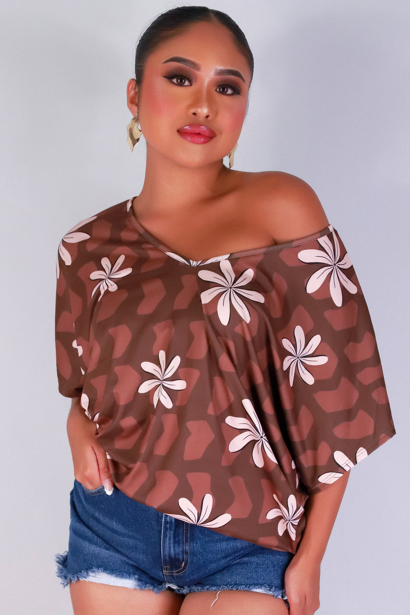 Jeans Warehouse Hawaii - SS PRINT - TIARE SHELL DOLMAN TOP | By LUZ