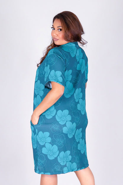 HAU FLOWER BUTTON DOWN DRESS