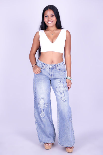 NAOMI SUPER BAGGY CROSS JEANS