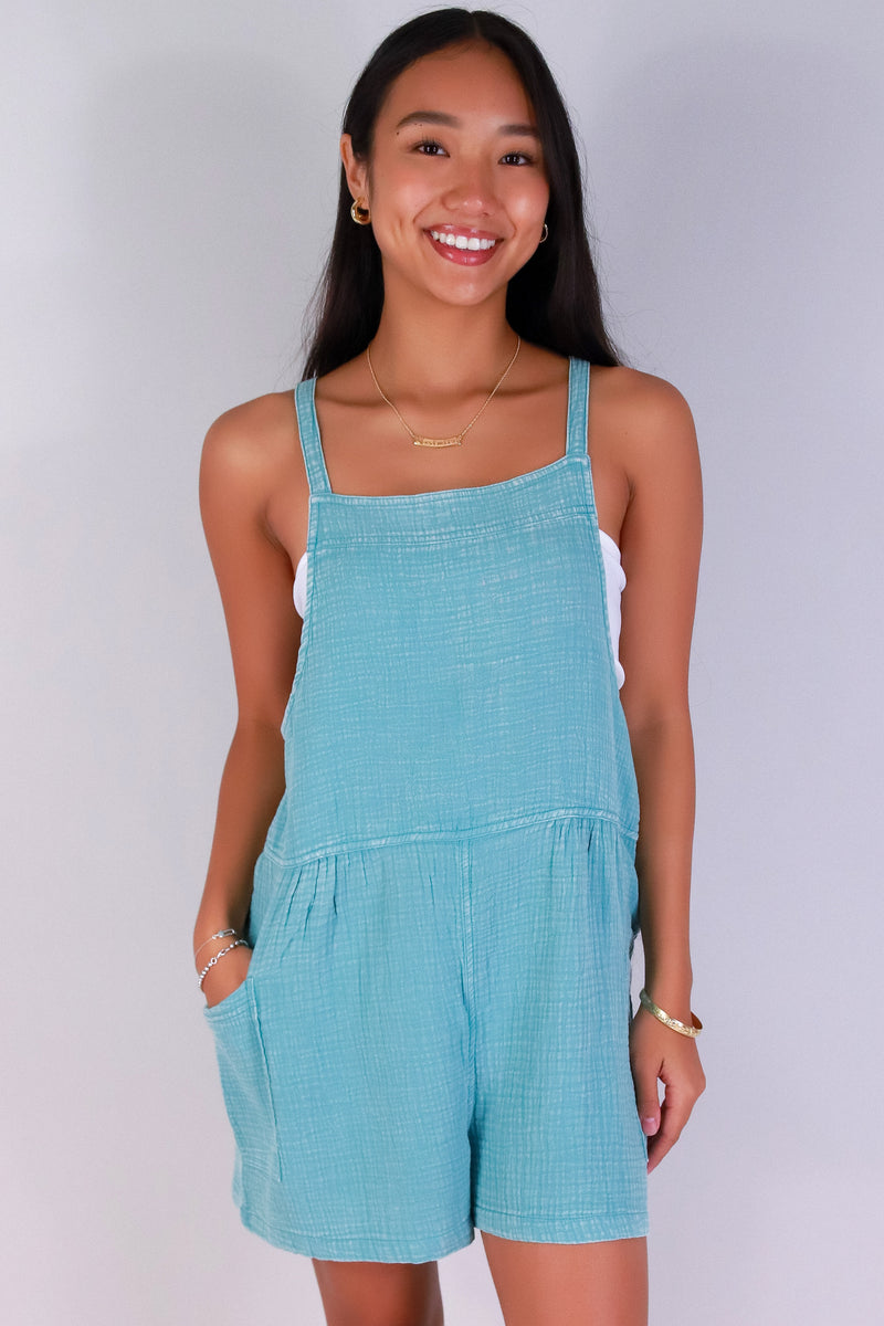 Jeans Warehouse Hawaii - SOLID CASUAL ROMPERS - BACKYARD BABE OVERALLS | By ZENANA (KC EXCLUSIVE,INC