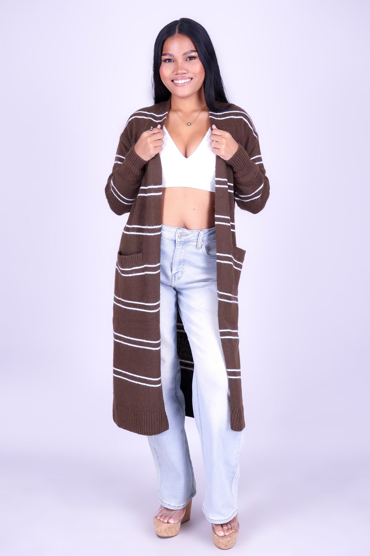 LOVE IN LAYERS DUSTER STRIPE CARDIGAN
