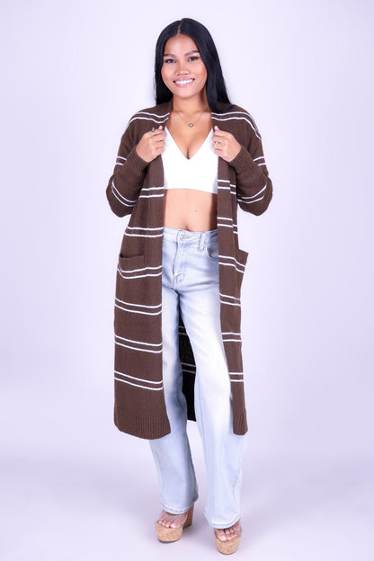 LOVE IN LAYERS DUSTER STRIPE CARDIGAN