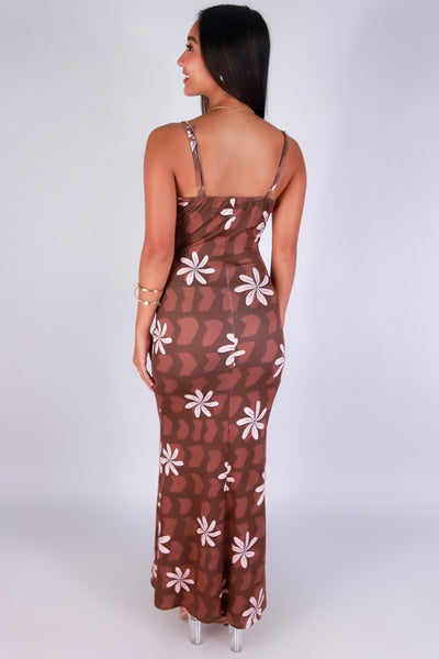 Jeans Warehouse Hawaii - S/L LONG PRINT DRESSES - TIARE SHELL MERMAID MAXI DRESS | By LUZ