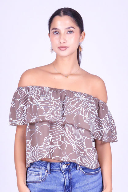 OUTLINE BLOOM OFF SHOULDER TOP