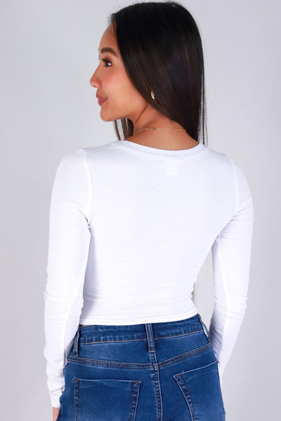 Jeans Warehouse Hawaii - L/S SOLID BASIC - WATCH OUT TOP | By CRESCITA APPAREL/SHINE I