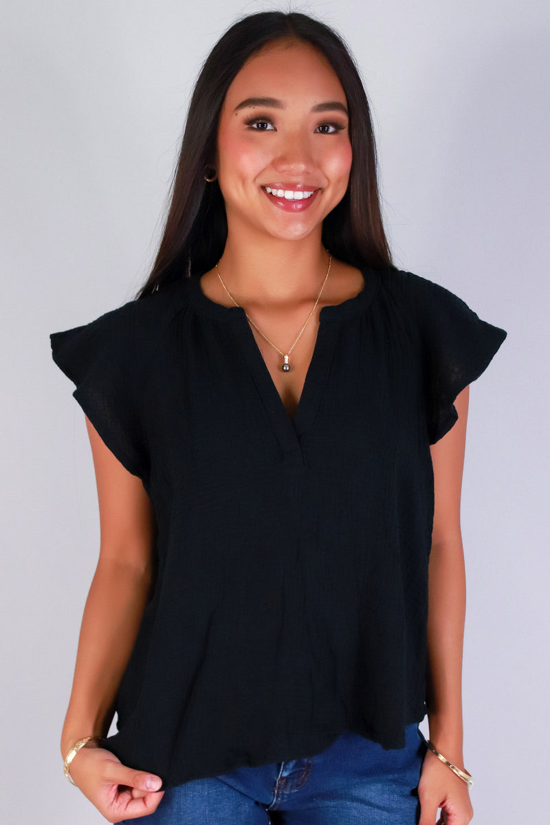 Jeans Warehouse Hawaii - S/S SOLID WOVEN CASUAL TOPS - YOU CAN&