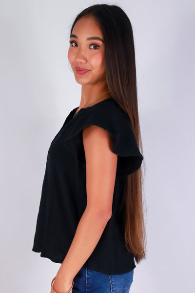 Jeans Warehouse Hawaii - S/S SOLID WOVEN CASUAL TOPS - YOU CAN'T TELL TOP | By HYFVE