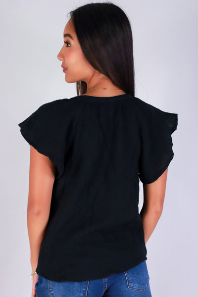 Jeans Warehouse Hawaii - S/S SOLID WOVEN CASUAL TOPS - YOU CAN'T TELL TOP | By HYFVE
