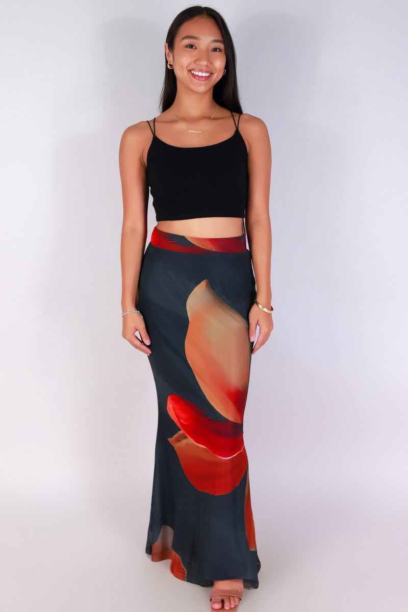Jeans Warehouse Hawaii - KNIT LONG SKIRT - PETAL TEASE MAXI SKIRT | By B SHARP