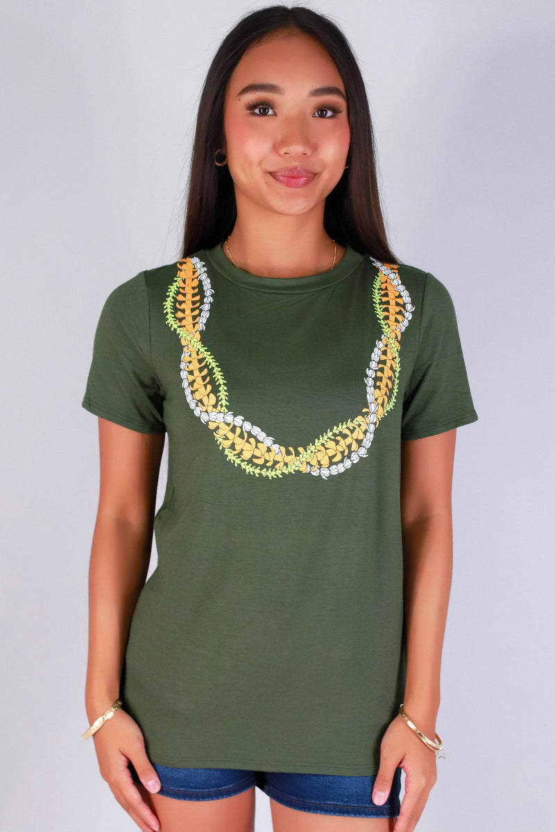 Jeans Warehouse Hawaii - S/S SCREEN - INTERTWINED LEI TEE | By LUZ