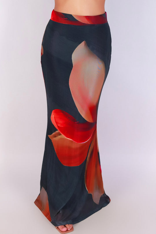 PETAL TEASE MAXI SKIRT
