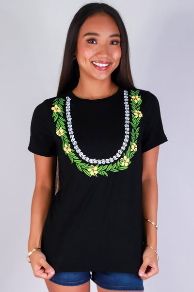 Jeans Warehouse Hawaii - S/S SCREEN - MAILE PUA LEI TEE | By LUZ