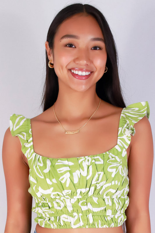 Jeans Warehouse Hawaii - TANK PRINT WOVEN CASUAL TOPS - SMOOTH TALKER TOP | By MINE FASHION