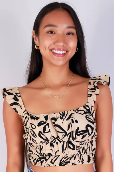 Jeans Warehouse Hawaii - TANK PRINT WOVEN CASUAL TOPS - SMOOTH TALKER TOP | By MINE FASHION