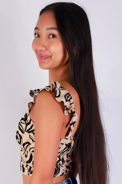 Jeans Warehouse Hawaii - TANK PRINT WOVEN CASUAL TOPS - SMOOTH TALKER TOP | By MINE FASHION