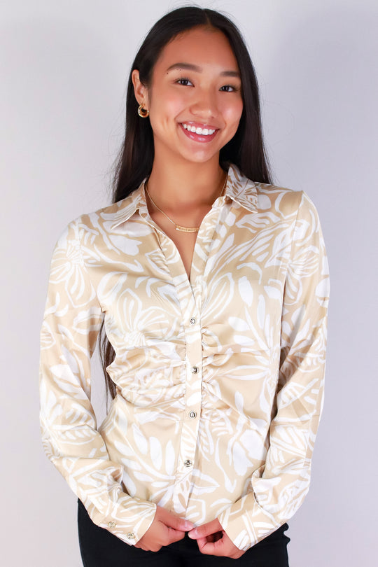 SUNSET SILK LONG SLEEVE TOP