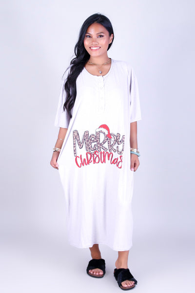 MERRY CHRISTMAS OVERSIZED NIGHTSHIRT PAJAMA