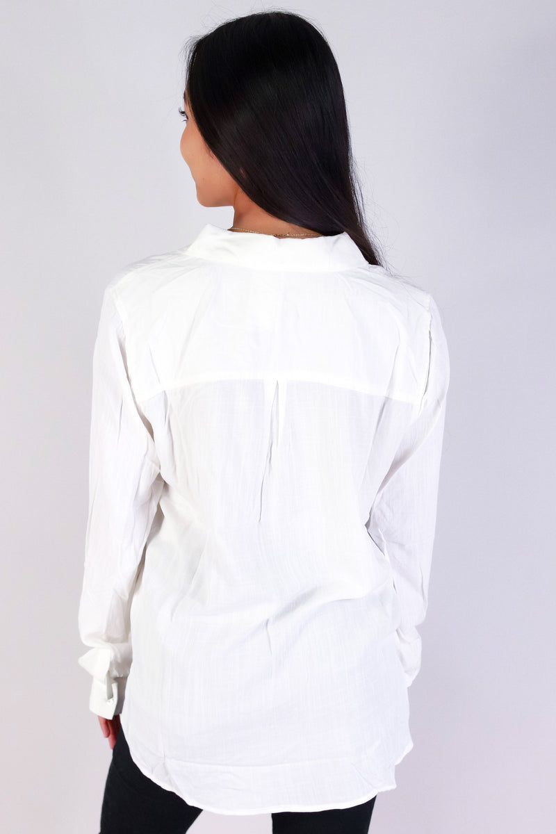 Jeans Warehouse Hawaii - L/S SOLID WOVEN CASUAL TOPS - COASTAL MOOD LONG SLEEVE TOP | By BE COOL
