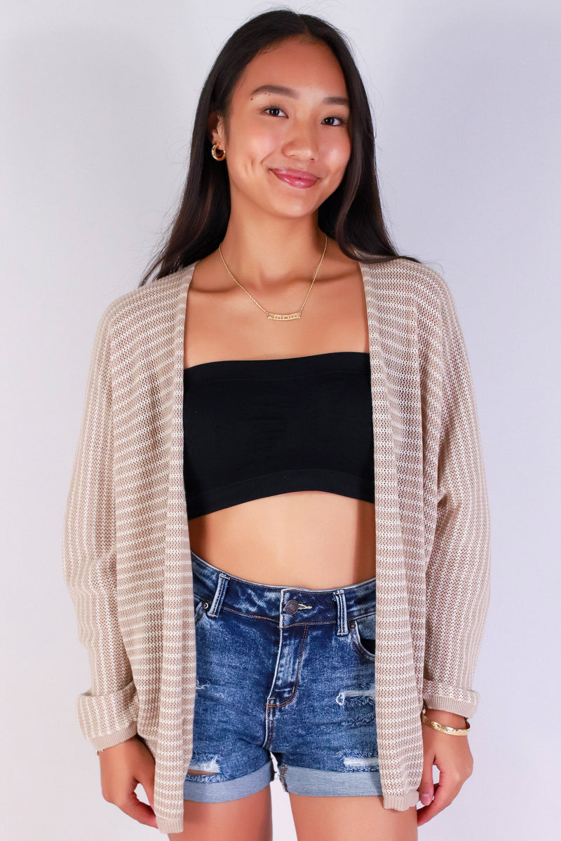 Jeans Warehouse Hawaii - SOLID LONG SLV CARDIGANS - SOFT EDIT SWEATER CARDIGAN | By BE COOL