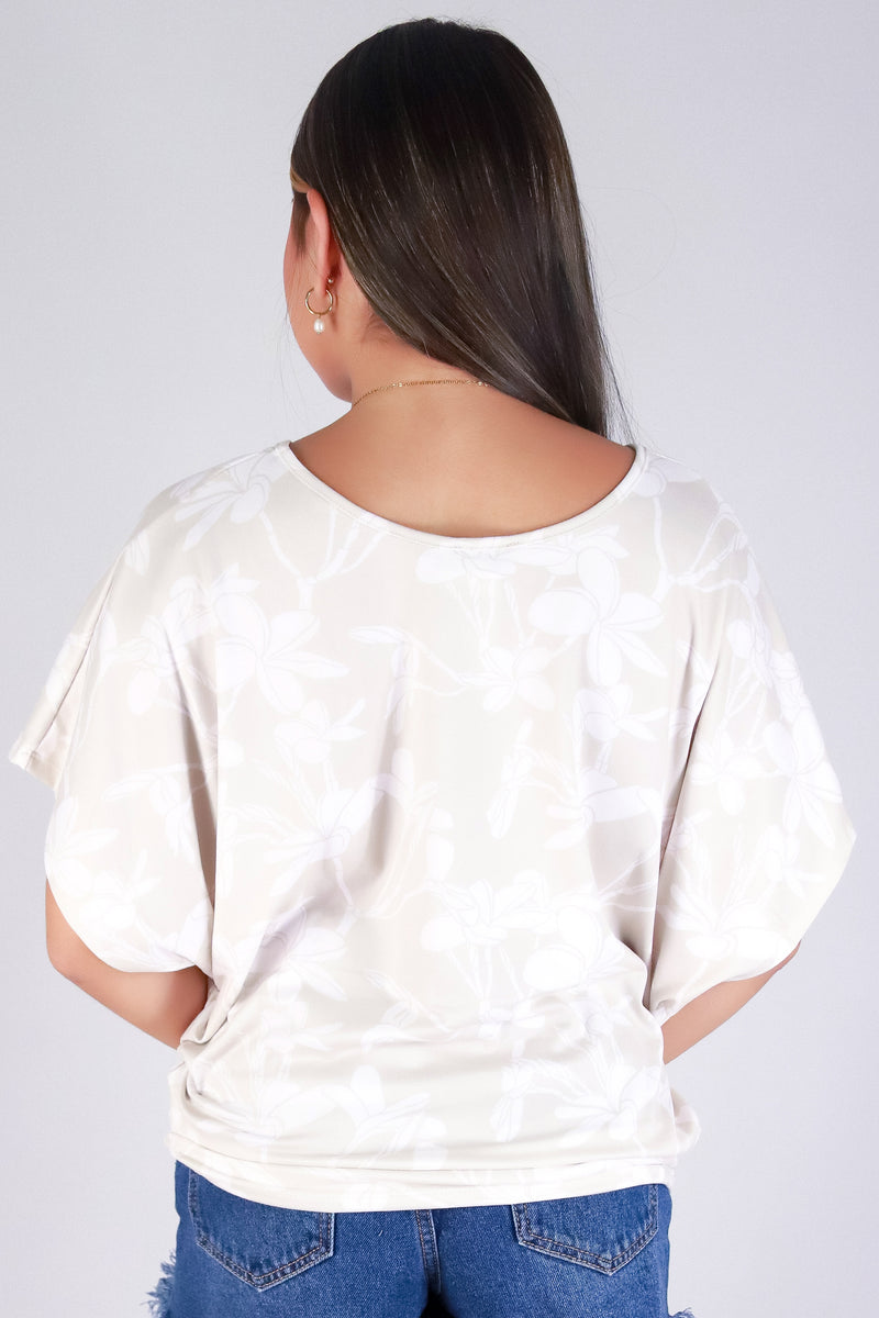 Jeans Warehouse Hawaii - SS PRINT - PLUMERIA TREE DOLMAN TOP | By LUZ