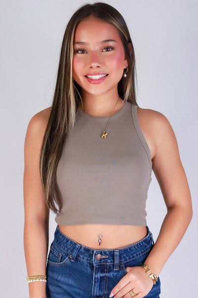 Jeans Warehouse Hawaii - TANK/TUBE SOLID BASIC - PRETTY BASIC CROP TANK | By ROSIO