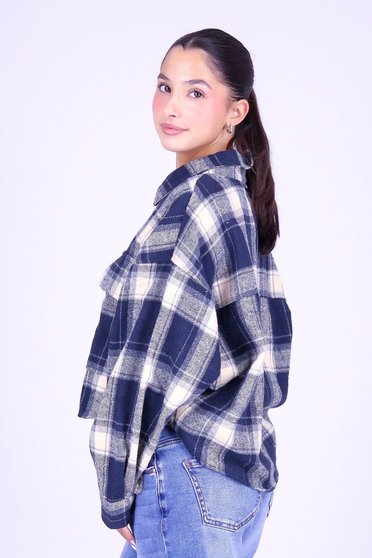 BORROWED FROM YESTERDAY PLAID SHACKET