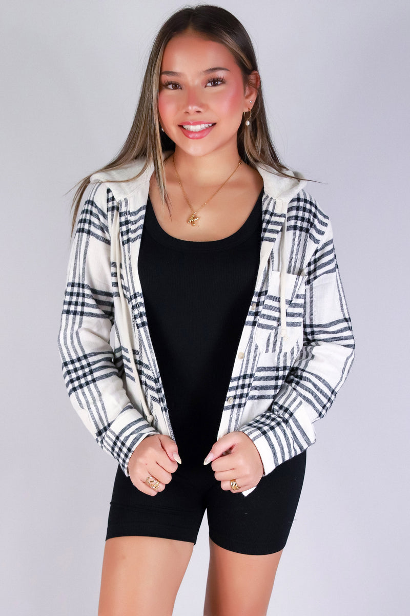 Jeans Warehouse Hawaii - L/S PRINT WOVEN CASUAL TOPS - PLAID DAYS TOP | By STYLE MELODY
