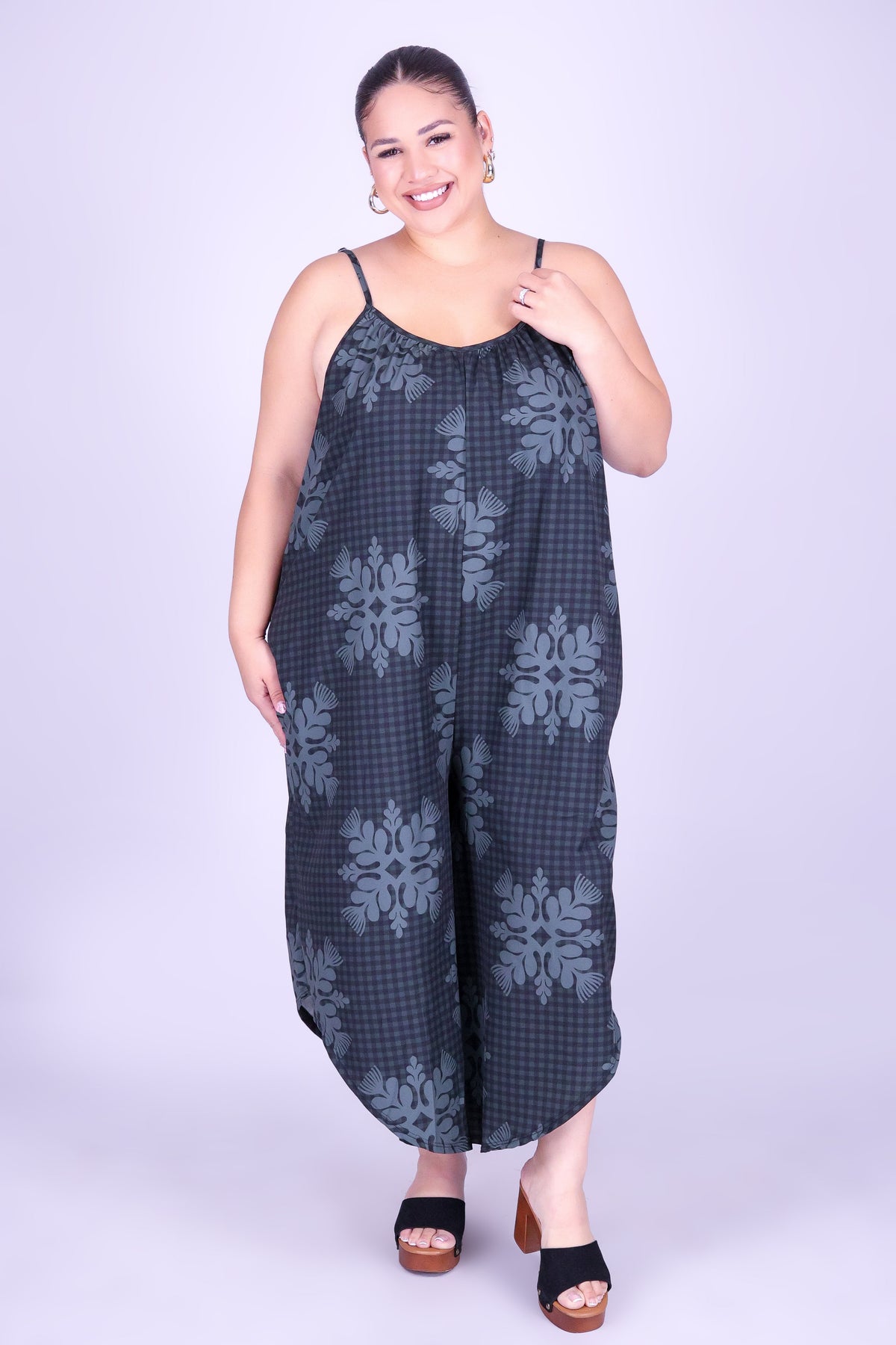 GINGHAM OHIA NO WAIST JUMPSUIT