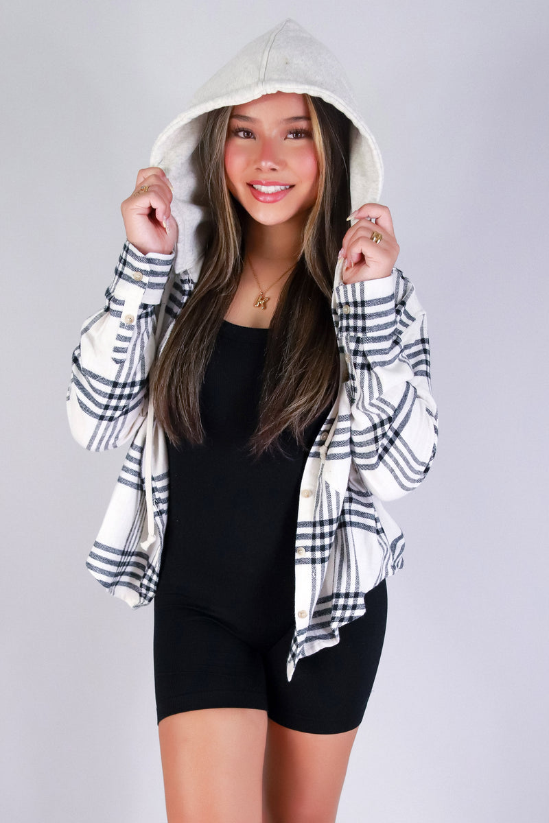 Jeans Warehouse Hawaii - L/S PRINT WOVEN CASUAL TOPS - PLAID DAYS TOP | By STYLE MELODY