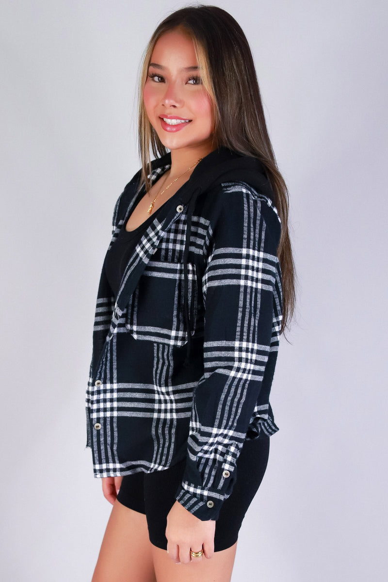 Jeans Warehouse Hawaii - L/S PRINT WOVEN CASUAL TOPS - PLAID DAYS TOP | By STYLE MELODY