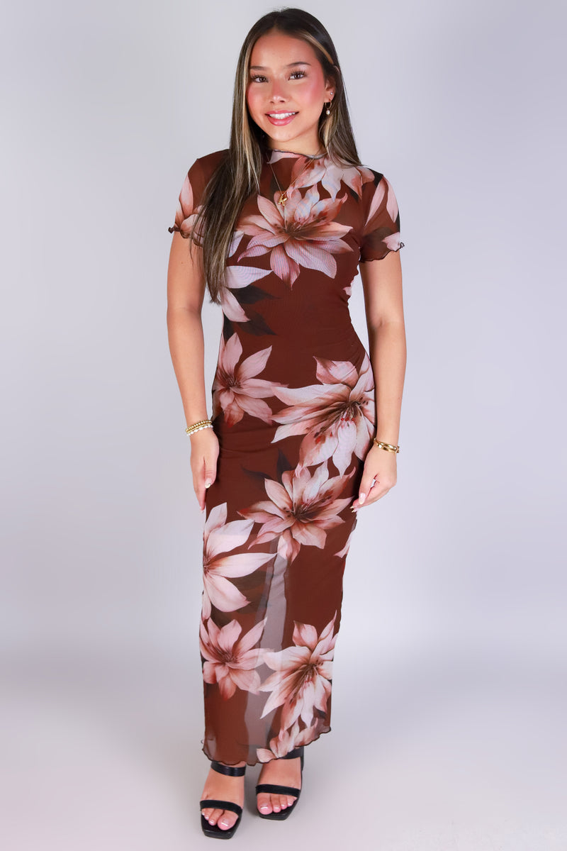 Jeans Warehouse Hawaii - SLEEVE SHORT PRINT DRESSES - SHEER DRAMA DRESS | By MEEK DBA LAC BLEU