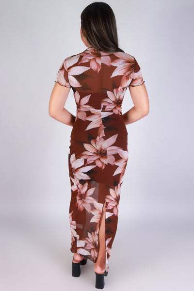 Jeans Warehouse Hawaii - SLEEVE SHORT PRINT DRESSES - SHEER DRAMA DRESS | By MEEK DBA LAC BLEU