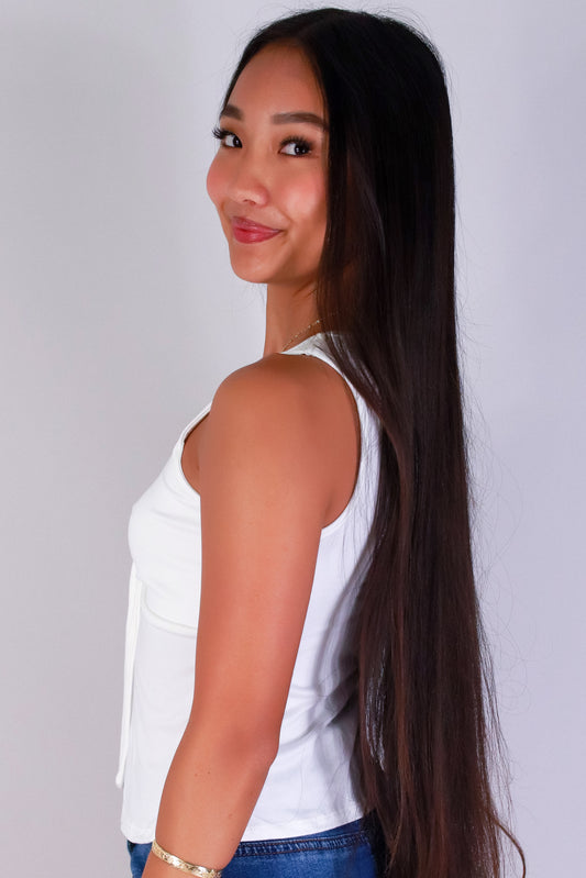 Jeans Warehouse Hawaii - SL CASUAL SOLID - TIED IN LOVE FLYAWAY TOP | By TIMING