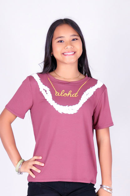 ALOHA PIKAKE NECKLACE LEI TEE | KIDS SIZE 2-16