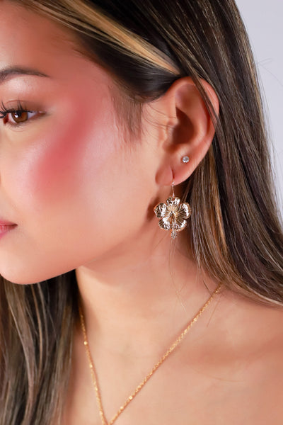 Jeans Warehouse Hawaii - DANGLE - HIBISCUS CHARM EARRINGS | By PRINCE CO