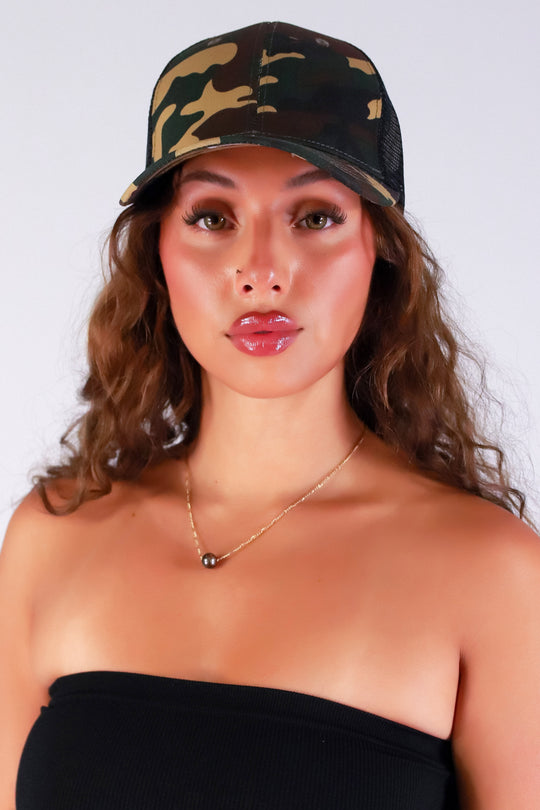 HUNTING CAMO TRUCKER HAT