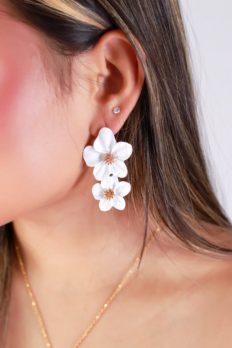 Jeans Warehouse Hawaii - DANGLE - TWO TIER HIBISCUS DANGLE EARRINGS | By PRINCE CO