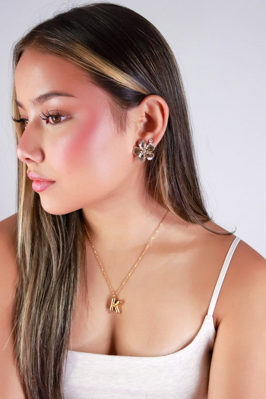 HIBISCUS PETAL STUD EARRINGS