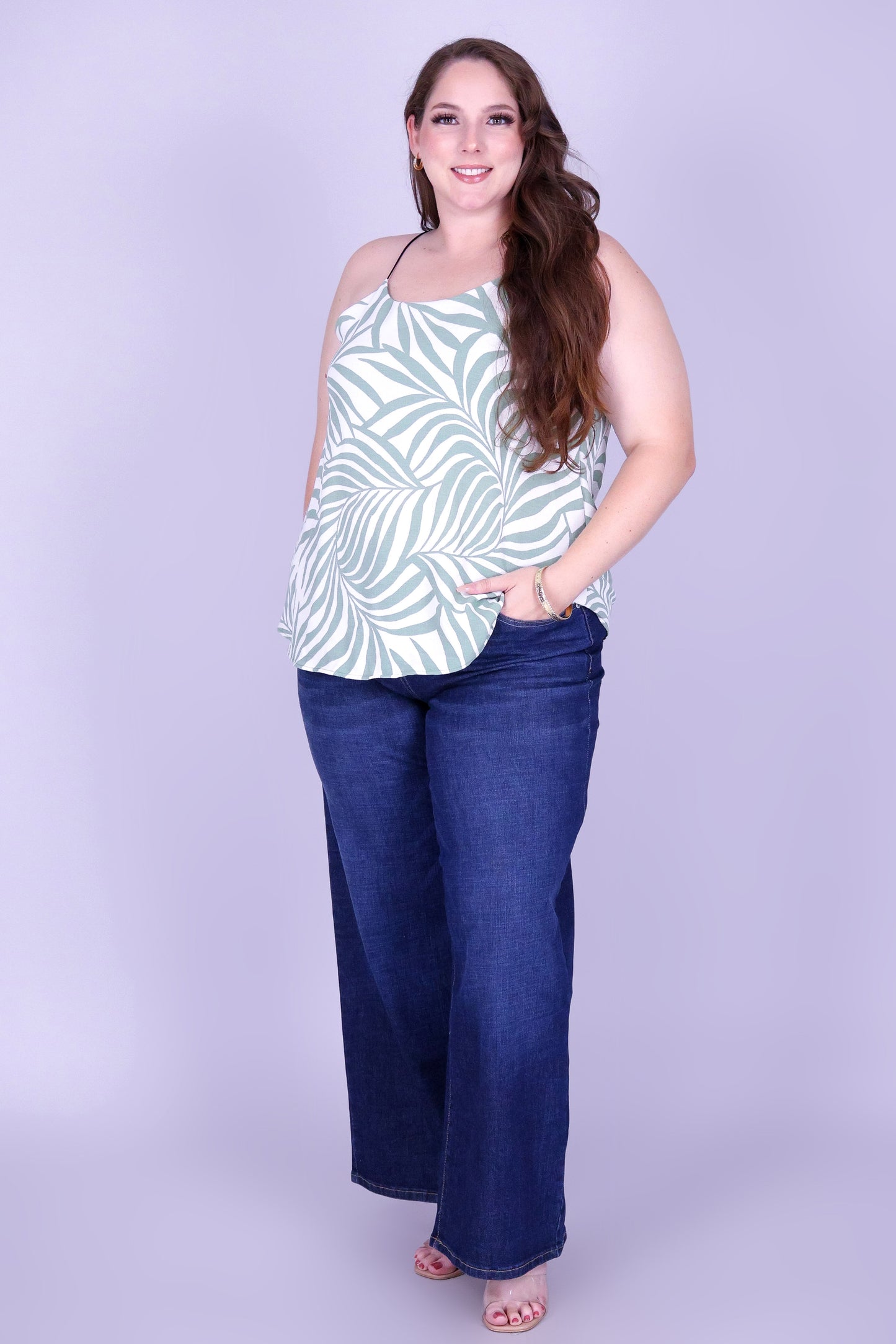 WAIKIKI PALM BUNGEE STRAP TOP