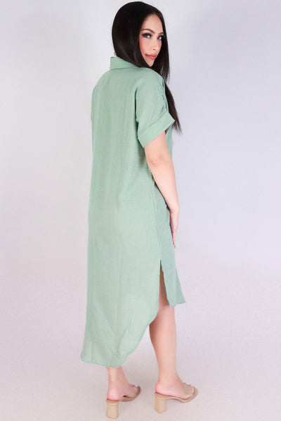 Jeans Warehouse Hawaii - SLEEVE SHORT SOLID DRESSES - WEEEKEND BUTTON-UP DRESS | By HYFVE