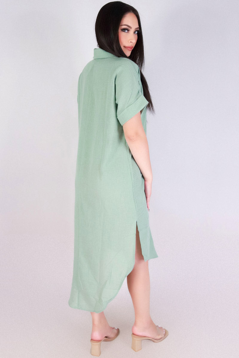 Jeans Warehouse Hawaii - SLEEVE SHORT SOLID DRESSES - WEEEKEND BUTTON-UP DRESS | By HYFVE