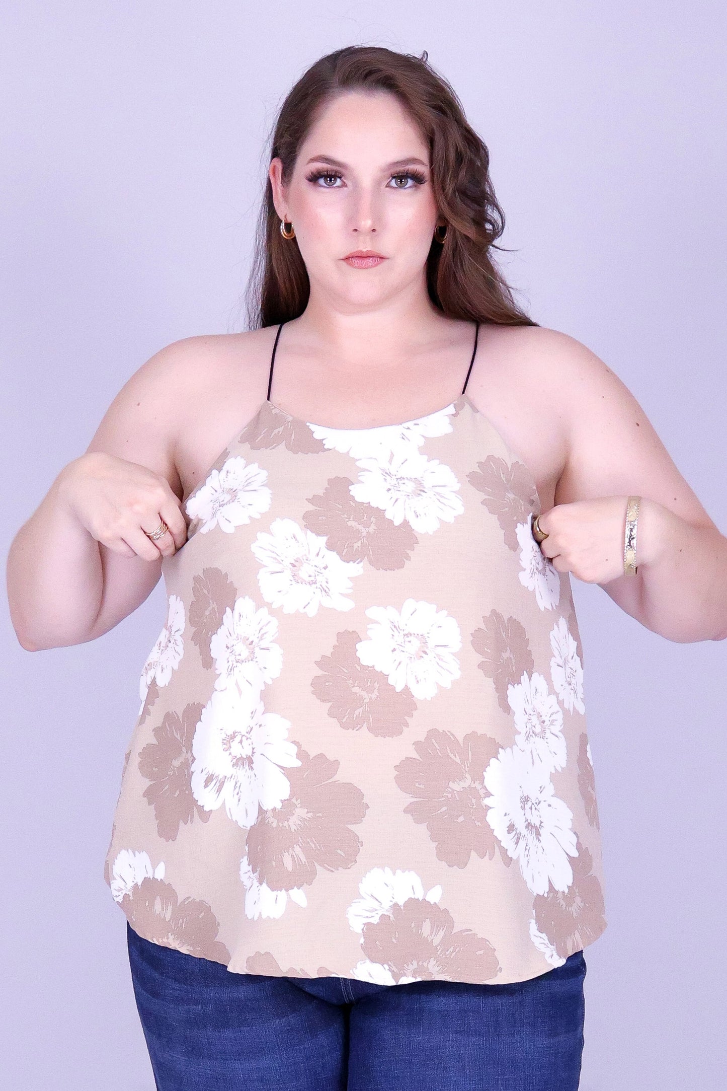 FLORAL VEIL BUNGEE STRAP TOP
