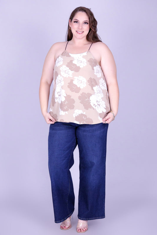 FLORAL VEIL BUNGEE STRAP TOP