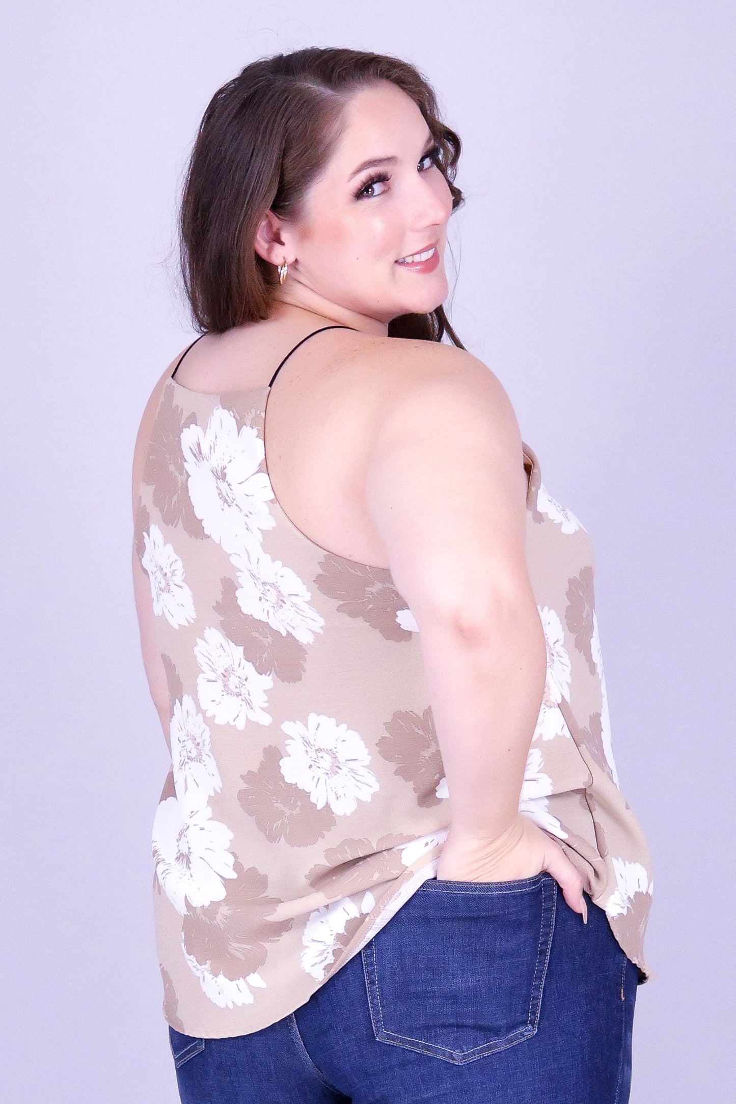 FLORAL VEIL BUNGEE STRAP TOP
