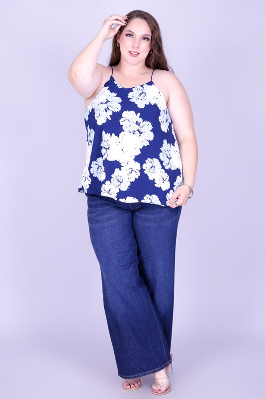 FLORAL VEIL BUNGEE STRAP TOP